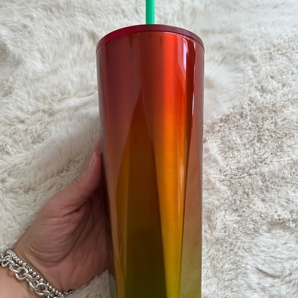 Starbucks 2022 - Yellow/Red Fire Heat Ombré Steel Tumbler - NWT - Picture 3 of 4